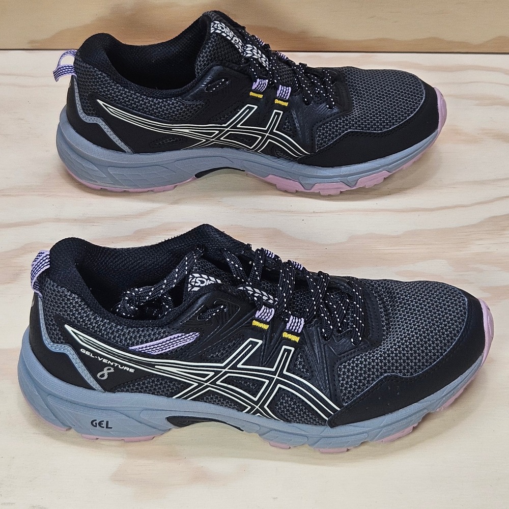 ASICS Gel-Venture 8 Womens Trail Running Shoes Black Purple 1012A708 Size 7.5